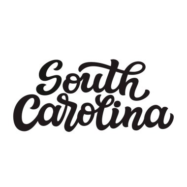 Güney Carolina. Elle çizilmiş bize beyaz arka plan üzerinde izole adını söyle. Modern parşomen posterler, kartları, tişörtleri, Hatıra Eşyası, etiketleri için. Vektör yazı tipografi