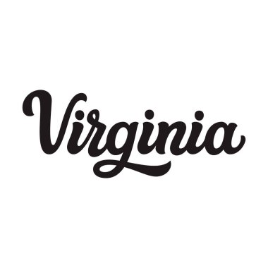 Virginia. Elle çizilmiş bize beyaz arka plan üzerinde izole adını söyle. Modern parşomen posterler, kartları, tişörtleri, Hatıra Eşyası, etiketleri için. Vektör yazı tipografi