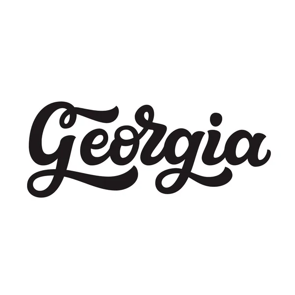 Georgia Nome Estado Dos Eua Desenhado Mão Isolado Fundo Branco — Vetor de Stock