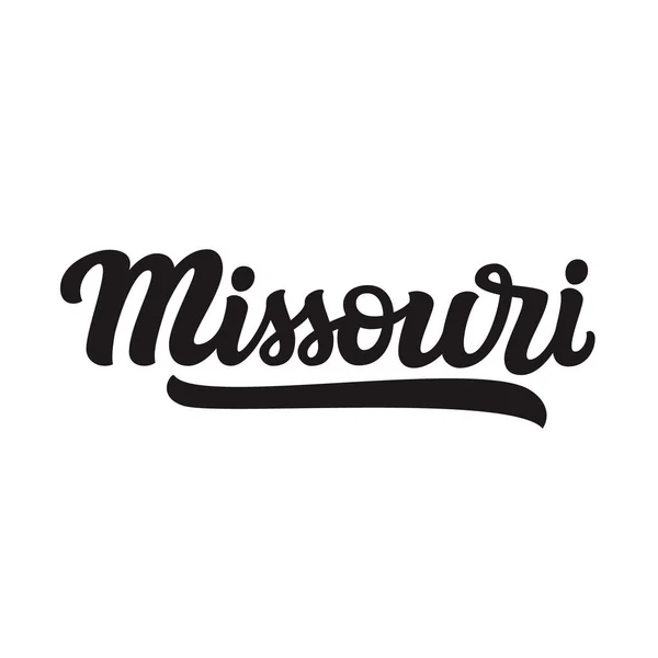 Missouri Nom État Américain Dessiné Main Isolé Sur Fond Blanc — Image vectorielle