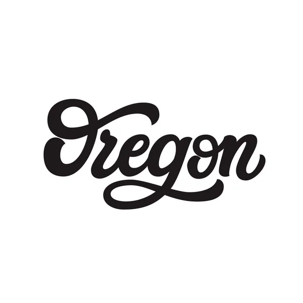 Oregon Hand Drawn State Name Isolated White Background Modern Calligraphy — Stock Vector