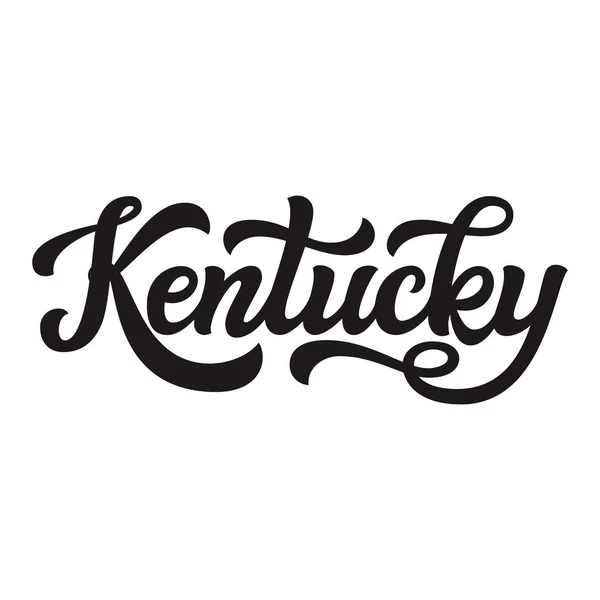 Kentucky Nombre Estado Estadounidense Dibujado Mano Aislado Sobre Fondo Blanco — Vector de stock