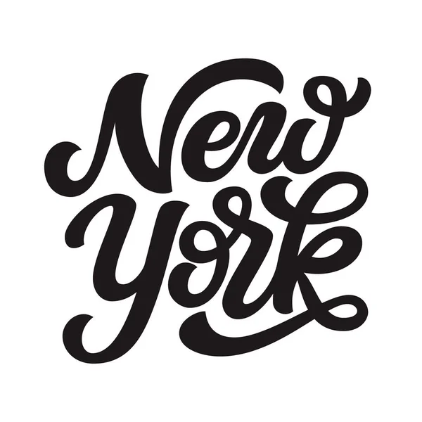 New York Nome Stato Americano Disegnato Mano Isolato Sfondo Bianco — Vettoriale Stock