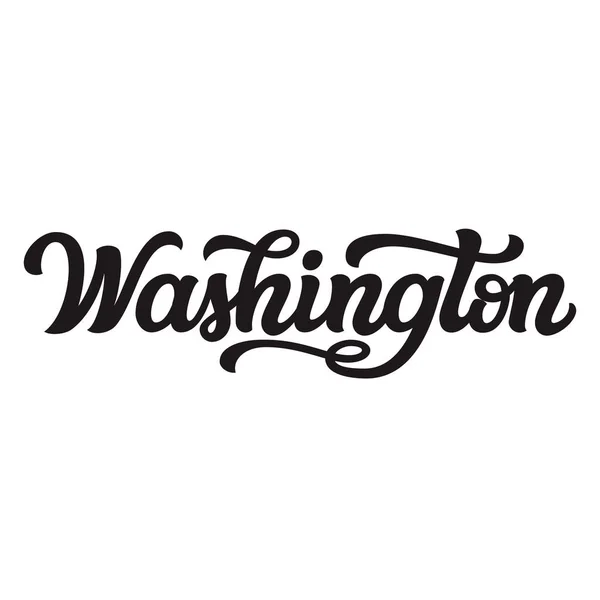 Washington Hand Drawn State Name Isolated White Background Modern Calligraphy — Stock Vector