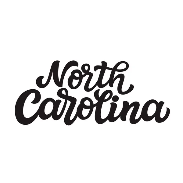 Nordcarolina Hand Zeichnete Uns Staatsname Isoliert Auf Weißem Hintergrund Moderne — Stockvektor