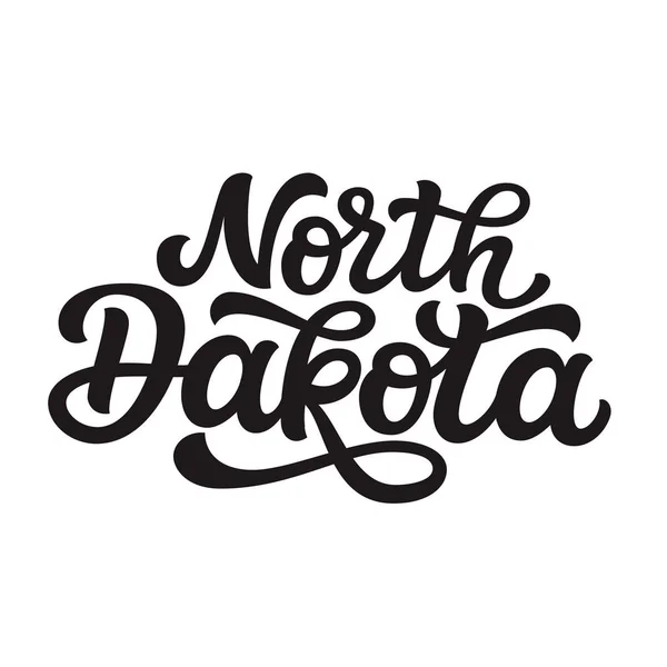 Kuzey Dakota Elle Çizilmiş Bize Beyaz Arka Plan Üzerinde Izole — Stok Vektör