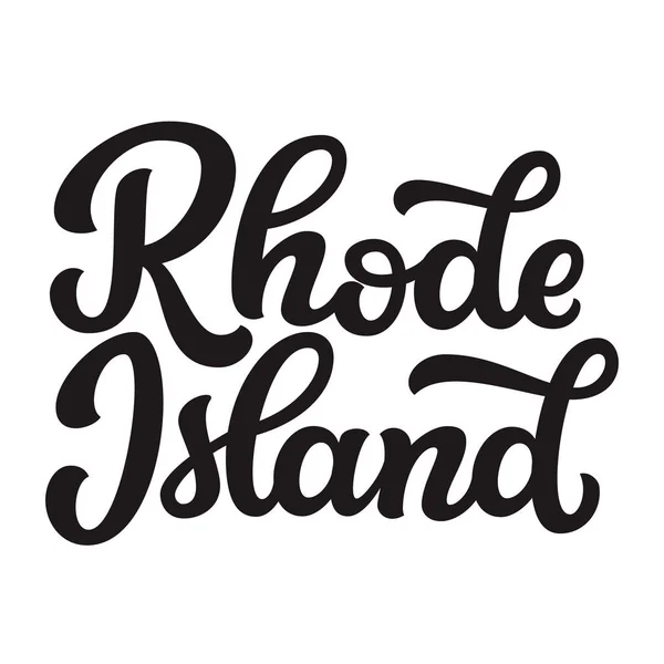 Rhode Island Hand Drawn State Name Isolated White Background Modern — Stock Vector