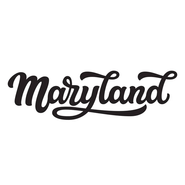 Maryland Nom État Américain Dessiné Main Isolé Sur Fond Blanc — Image vectorielle