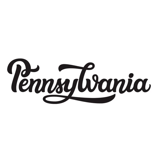 Pennsylvanie. Texte de lettrage dessiné à la main — Image vectorielle
