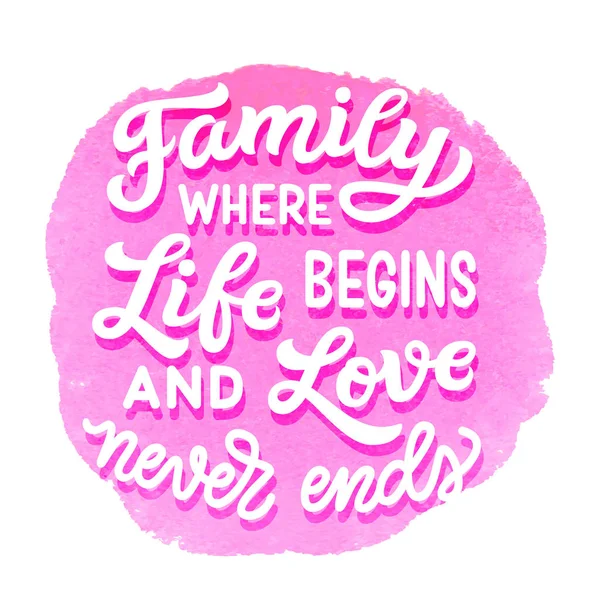 Family where life begins and love never ends — Stock Vector