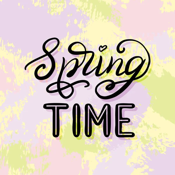 Spring time. Hand lettering text — Stock Vector