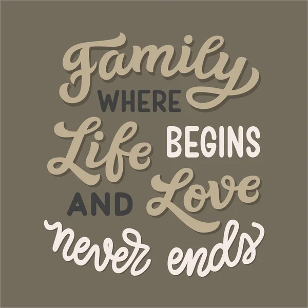 Family where life begins and love never ends — Stock Vector