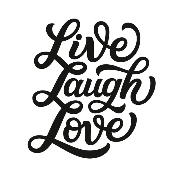 Vivre rire amour. Typographie vectorielle — Image vectorielle