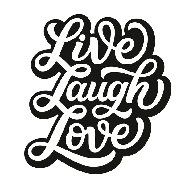 Vivre rire amour. Typographie vectorielle — Image vectorielle
