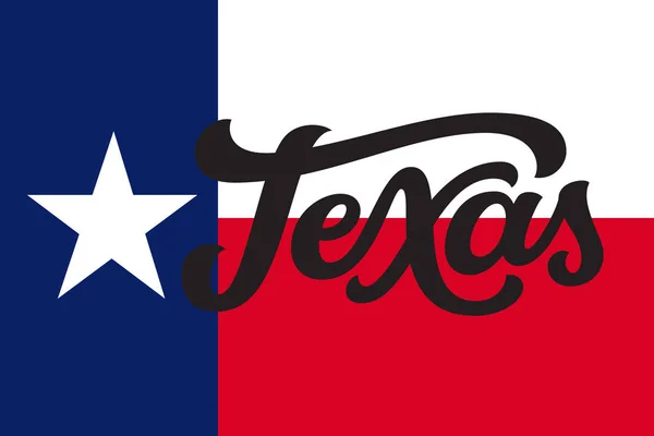 Texaská vlajka. Typografie vektorového písma — Stockový vektor