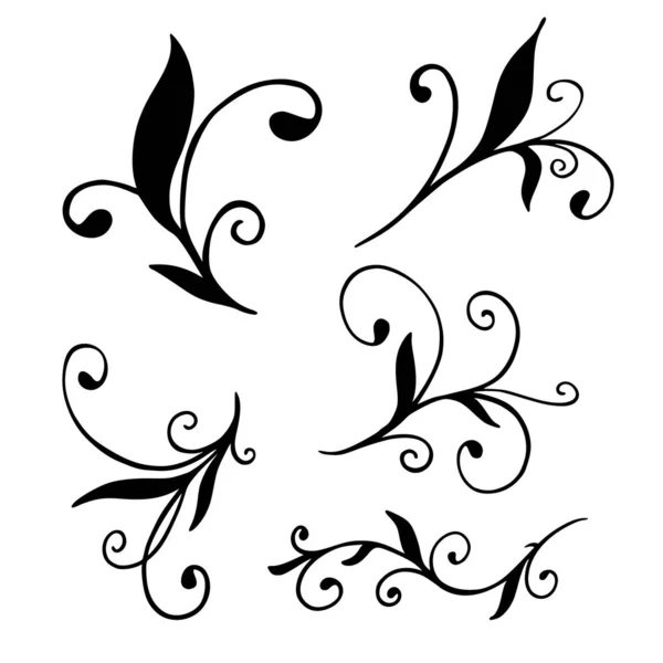 Hand drawn flourish design elements — Stock Vector