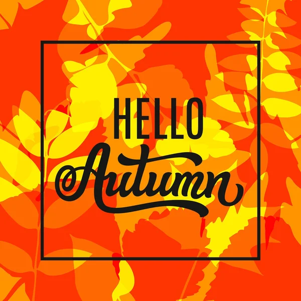 Ciao poster d'autunno. Design vettoriale — Vettoriale Stock