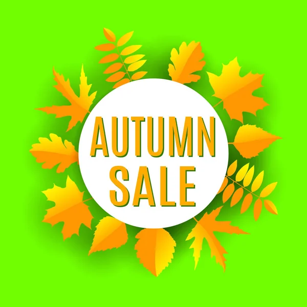 Autumn sale poster. Vector design — Stock Vector