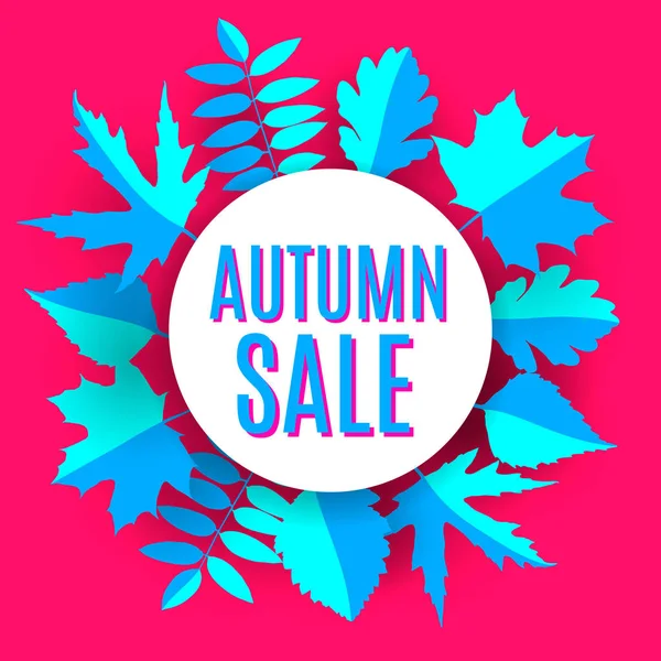 Autumn sale poster. Vector design — Stock Vector