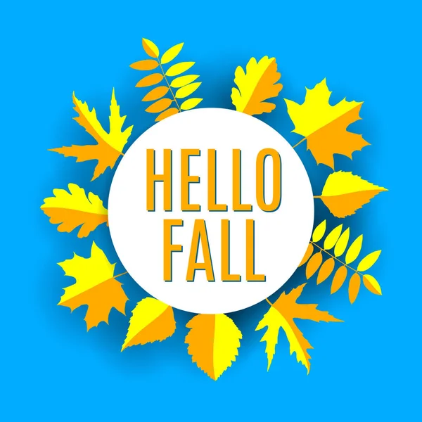 Hello fall affisch. Vektor design — Stock vektor