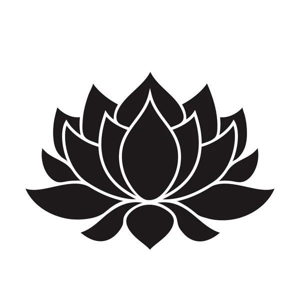 Lotus Flower Black Silhouette Transparent Background Vector Illustration Tattoo Shirts — Stock Vector