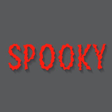 Ürkütücü. El yazısı dalgalı kelime. Cadılar Bayramı parti dekorasyonları, tişörtler, posterler, afişler, kartlar, çıkartmalar için vektör tipografisi