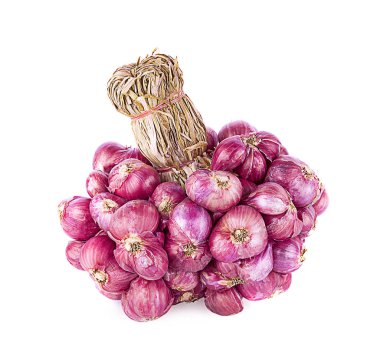 Beyaz adam izole bir grup soğancık soğan