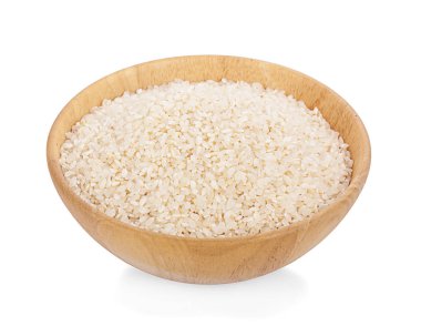 Ahşap beyaz zemin üzerine Japon pirinç