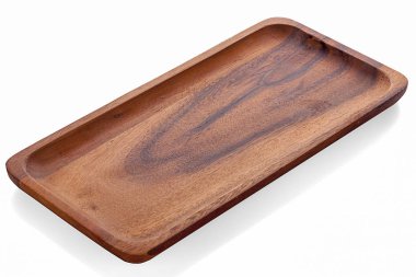 Beyaz zemin üzerinde ahşap plaka