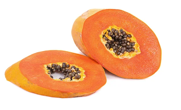 Papaya Isoliert Auf Weißem Hintergrund — Stockfoto