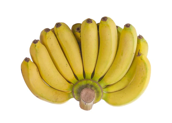 Banany Białym Tle Żółty Dojrzałe Soczyste Owoce Białym Tle — Zdjęcie stockowe