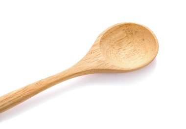 Kullanılan tahta kaşık izole