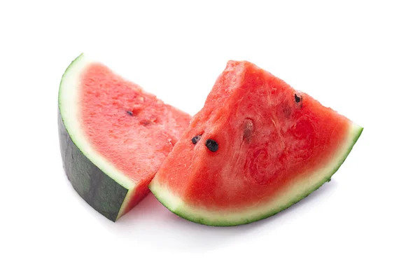 Scheibe Wassermelone Auf Weißem Hintergrund — Stockfoto