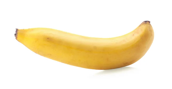 白色背景上孤立的单个香蕉 — 图库照片