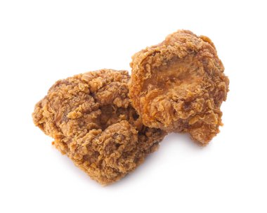 Beyaz arka planda kızarmış tavuk