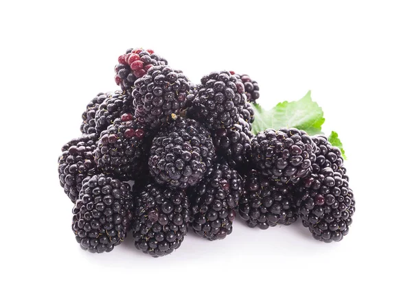 Ripe Blackberry Απομονωμένο Λευκό Φόντο Μονοπάτι Απόληξης — Φωτογραφία Αρχείου