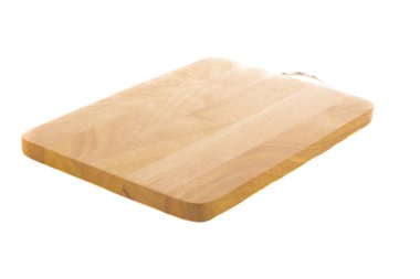 Beyaz arka plan üzerinde izole eski kesme tahtası