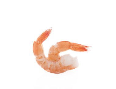 Beyaz arka planda karidesler