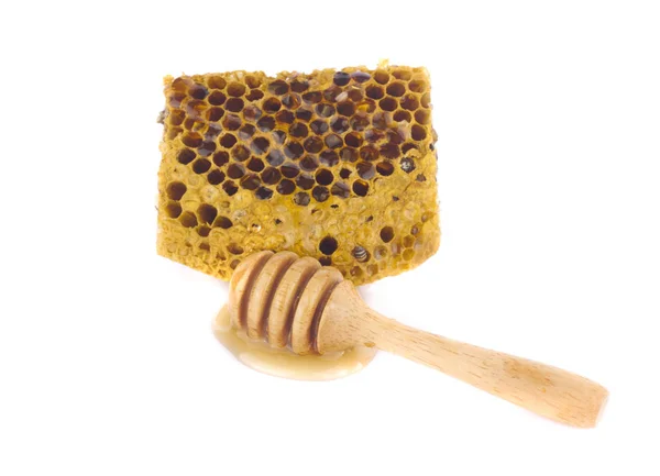 Honeycombs Närbild Isolerad — Stockfoto