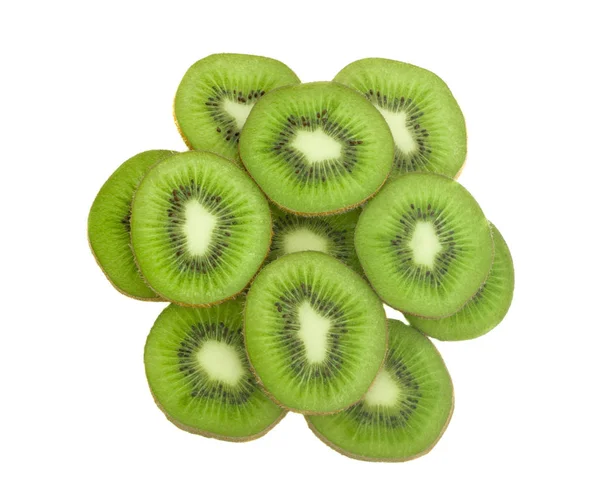 Owoce Kiwi Izolowane Białym — Zdjęcie stockowe