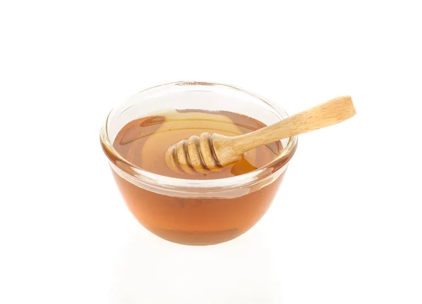 蜂蜜と木製蜂蜜ディッパー — ストック写真