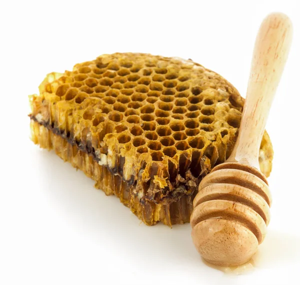 Honingraat Een Witte Achtergrond — Stockfoto