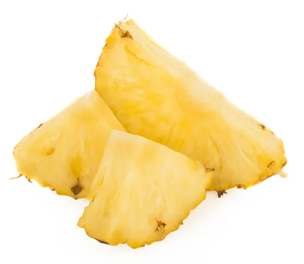 Plastry Ananasa Izolowane Białym Tle — Zdjęcie stockowe