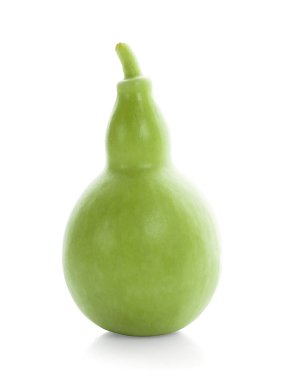 Calabash, şişe kabağı meyvesi beyaz arkaplanda izole