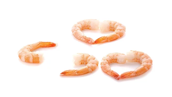 Crevettes Isolées Sur Fond Blanc — Photo