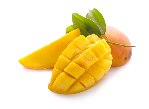 Frutta Mango Con Cubetti Mango Fette — Foto Stock