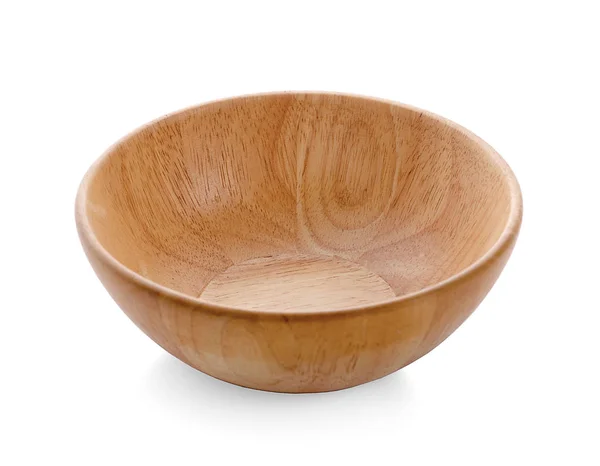 Wood Bowl White Background — Stock Photo, Image