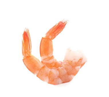 Beyaz bir arka grubunda karidesler