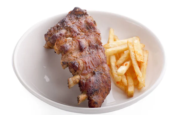 Pork Bone Bbq Sauce Dish — Stock Photo, Image