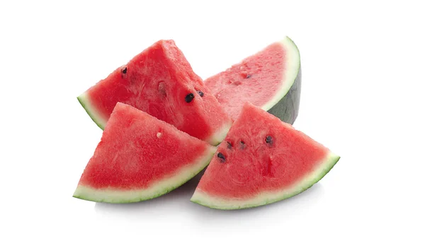 Scheibe Wassermelone Auf Weißem Hintergrund — Stockfoto